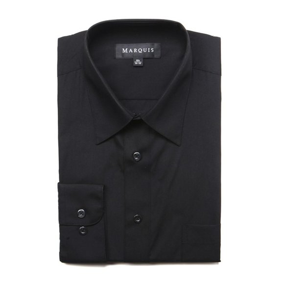 4X Marquis Signature Black Long Sleeve Dress Shirt 4XL 20.5 36/37 - Picture 1 of 5